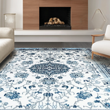Ultra Soft Area Rug, Non Slip, Stain Resistant, Washable Area Rugs for Living Room, Bedroom, Rustic Pastel Floral Charm(White)