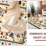 Ultra Soft Area Rug, Non Slip, Stain Resistant, Washable Area Rugs for Living Room, Bedroom, Floral Medallion Vintage(Beige)