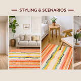 Ultra Soft Area Rug, Non Slip, Stain Resistant, Washable Area Rugs for Living Room, Bedroom, Stylish Contemporary Gradient Look(Orange)