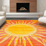 Ultra Soft Area Rug, Non Slip, Stain Resistant, Washable Area Rugs for Living Room, Bedroom, Dynamic Modern Sunny Vibe(Yellow)