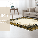 Ultra Soft Area Rug, Non Slip, Stain Resistant, Washable Area Rugs for Living Room, Bedroom, Cheetah Bordered Animal(Beige)