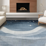 Ultra Soft Area Rug, Non Slip, Stain Resistant, Washable Area Rugs for Living Room, Bedroom, Rustic Grey Star Motif(Blue)