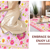 Ultra Soft Area Rug, Non Slip, Stain Resistant, Washable Area Rugs for Living Room, Bedroom, Delicate Flower Arrangement Style(Pink)