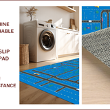 Ultra Soft Area Rug, Non Slip, Stain Resistant, Washable Area Rugs for Living Room, Bedroom, Vibrant Blue Gray Traffic Pattern(Blue)