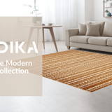 Ultra Soft Area Rug, Non Slip, Stain Resistant, Washable Area Rugs for Living Room, Bedroom, Vibrant Colorful Linear Arrangement(Brown)