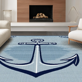 Ultra Soft Area Rug, Non Slip, Stain Resistant, Washable Area Rugs for Living Room, Bedroom, Vibrant Coastal Nautical Scene(Blue)