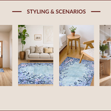 Ultra Soft Area Rug, Non Slip, Stain Resistant, Washable Area Rugs for Living Room, Bedroom, Dreamy Colorful Modern Motif(Blue)