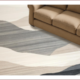 Ultra Soft Area Rug, Non Slip, Stain Resistant, Washable Area Rugs for Living Room, Bedroom, Elegant Neutral Tones Geometric Motif(Beige)