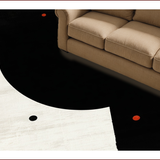 Ultra Soft Area Rug, Non Slip, Stain Resistant, Washable Area Rugs for Living Room, Bedroom, Stylish Monochromatic Round Animal Motif(Black)