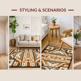 Ultra Soft Area Rug, Non Slip, Stain Resistant, Washable Area Rugs for Living Room, Bedroom, Luxurious Warm Geometric Aesthetics(Brown)
