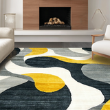Ultra Soft Area Rug, Non Slip, Stain Resistant, Washable Area Rugs for Living Room, Bedroom, Luxurious Textured Modern Design(Yellow)