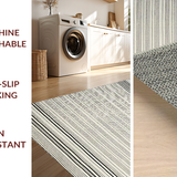 Ultra Soft Area Rug, Non Slip, Stain Resistant, Washable Area Rugs for Living Room, Bedroom, Sophisticated Abstract Textured Elements(White)
