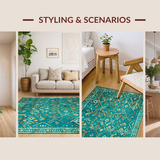 Vibrant Teal Ethnic Texture(Blue)