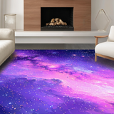 Ultra Soft Area Rug, Non Slip, Stain Resistant, Washable Area Rugs for Living Room, Bedroom, Vibrant Abstract Cosmic Swirls(Purple)