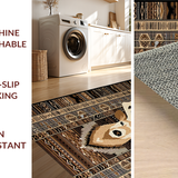 Ultra Soft Area Rug, Non Slip, Stain Resistant, Washable Area Rugs for Living Room, Bedroom, Nature-Inspired Warmth and Comfort(Brown)