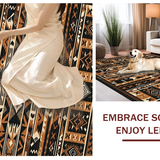 Ultra Soft Area Rug, Non Slip, Stain Resistant, Washable Area Rugs for Living Room, Bedroom, Elegant Monochrome Tribal Design(Black)