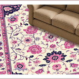 Ultra Soft Area Rug, Non Slip, Stain Resistant, Washable Area Rugs for Living Room, Bedroom, Charming Creamy Floral Whimsy(Ivory)