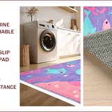 Ultra Soft Area Rug, Non Slip, Stain Resistant, Washable Area Rugs for Living Room, Bedroom, Whimsical Pastel Ombre Texture(Purple)
