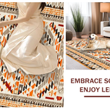 Ultra Soft Area Rug, Non Slip, Stain Resistant, Washable Area Rugs for Living Room, Bedroom, Sophisticated Geometric Braided Accent(Orange)