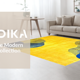 Ultra Soft Area Rug, Non Slip, Stain Resistant, Washable Area Rugs for Living Room, Bedroom, Sophisticated Multi-Tone Abstract Look(Yellow)