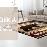 Ultra Soft Area Rug, Non Slip, Stain Resistant, Washable Area Rugs for Living Room, Bedroom, Chic Nature-Inspired Graphic(Brown)