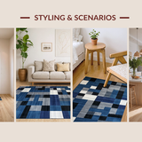 Chic Geometric Blue Gray Motif(Blue)