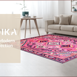 Ultra Soft Area Rug, Non Slip, Stain Resistant, Washable Area Rugs for Living Room, Bedroom, Vibrant Cowboy Theme Mat(Pink)