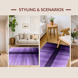 Ultra Soft Area Rug, Non Slip, Stain Resistant, Washable Area Rugs for Living Room, Bedroom, Striking Gradient Color Flow(Purple)