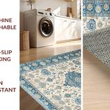 Ultra Soft Area Rug, Non Slip, Stain Resistant, Washable Area Rugs for Living Room, Bedroom, Rustic Whimsical Floral Composition(White)