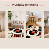 Ultra Soft Area Rug, Non Slip, Stain Resistant, Washable Area Rugs for Living Room, Bedroom, Artistic Striped Vintage Motif(Red)