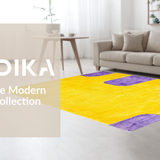 Ultra Soft Area Rug, Non Slip, Stain Resistant, Washable Area Rugs for Living Room, Bedroom, Lively Non-Slip Funky Pattern(Yellow)