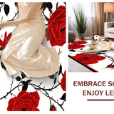 Ultra Soft Area Rug, Non Slip, Stain Resistant, Washable Area Rugs for Living Room, Bedroom, Elegant Abstract Floral Arrangement(Red)