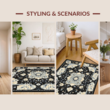 Whimsical Modern Floral Theme Design(Black)