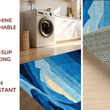 Ultra Soft Area Rug, Non Slip, Stain Resistant, Washable Area Rugs for Living Room, Bedroom, Serene Abstract Starry Theme(Blue)