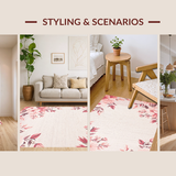 Ultra Soft Area Rug, Non Slip, Stain Resistant, Washable Area Rugs for Living Room, Bedroom, Fluffy Rose Minimalist Style(Pink)