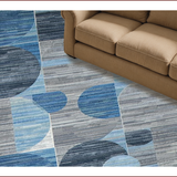 Ultra Soft Area Rug, Non Slip, Stain Resistant, Washable Area Rugs for Living Room, Bedroom, Sophisticated Geometric Earthy Palette(Blue)