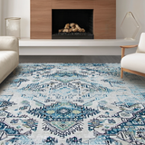 Ultra Soft Area Rug, Non Slip, Stain Resistant, Washable Area Rugs for Living Room, Bedroom, Trendy Minimalist Textured Waves(White)