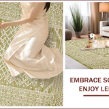 Ultra Soft Area Rug, Non Slip, Stain Resistant, Washable Area Rugs for Living Room, Bedroom, Chic Modern Lattice Aesthetic(Beige)
