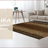 Ultra Soft Area Rug, Non Slip, Stain Resistant, Washable Area Rugs for Living Room, Bedroom, Chic Rustic Leopard Motif(Brown)
