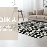 Ultra Soft Area Rug, Non Slip, Stain Resistant, Washable Area Rugs for Living Room, Bedroom, Zebra Stripe Woven Rug, Graphic Floor Art, Ebony and Ivory Accent Carpet(Black)