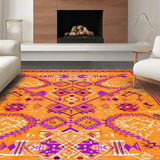Ultra Soft Area Rug, Non Slip, Stain Resistant, Washable Area Rugs for Living Room, Bedroom, Dynamic Artisan Woven Palette(Orange)