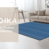 Ultra Soft Area Rug, Non Slip, Stain Resistant, Washable Area Rugs for Living Room, Bedroom, Rustic Tiled Contrast Artwork(Blue)