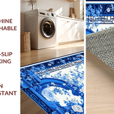 Charming White and Blue Tiled Design(Blue)