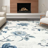 Ultra Soft Area Rug, Non Slip, Stain Resistant, Washable Area Rugs for Living Room, Bedroom, Contemporary Nature-Themed Design(Blue)