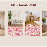 Ultra Soft Area Rug, Non Slip, Stain Resistant, Washable Area Rugs for Living Room, Bedroom, Modern Paisley Soft Living Room Rug(Beige)