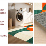 Ultra Soft Area Rug, Non Slip, Stain Resistant, Washable Area Rugs for Living Room, Bedroom, Luxurious Tiled Patterned Aesthetic(Orange)
