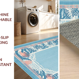Ultra Soft Area Rug, Non Slip, Stain Resistant, Washable Area Rugs for Living Room, Bedroom, Transitional Beach Vibe Aesthetic(Blue)