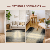 Ultra Soft Area Rug, Non Slip, Stain Resistant, Washable Area Rugs for Living Room, Bedroom, Rustic Cozy Bubble Knot Aesthetic(Beige)