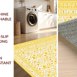 Ultra Soft Area Rug, Non Slip, Stain Resistant, Washable Area Rugs for Living Room, Bedroom, Modern Artistic Abstract Flourish(Yellow)