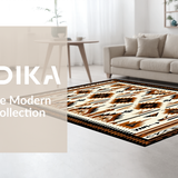 Ultra Soft Area Rug, Non Slip, Stain Resistant, Washable Area Rugs for Living Room, Bedroom, Warm Beige Tiled Composition(Brown)